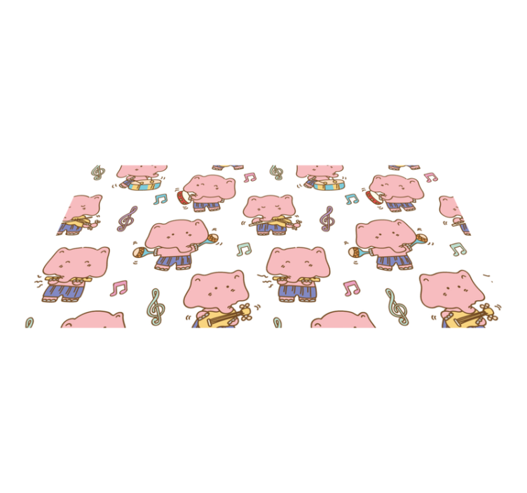 乙烯基地毯 儿童 顽皮的大象音乐家 - TenStickers