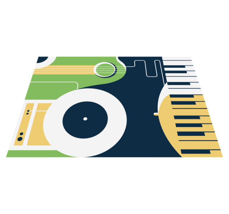 乙烯基地毯长方形乐器图案 - TenStickers