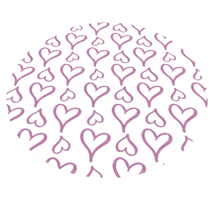 乙烯基地毯质地粉色心形图案 - TenStickers