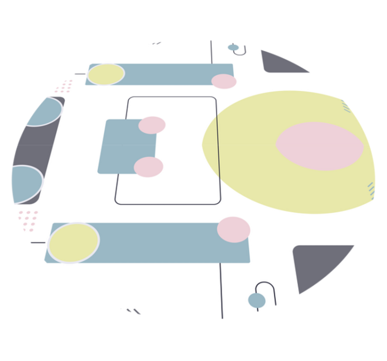 乙烯基地毯几何抽象圆形图案 - TenStickers