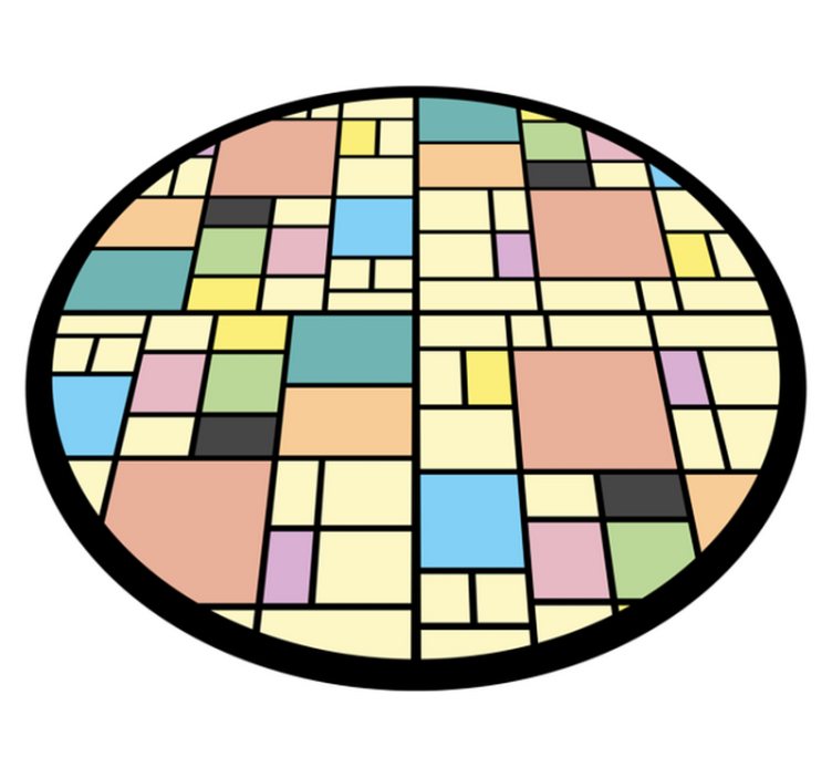 乙烯基地毯几何色彩方块图案 - TenStickers