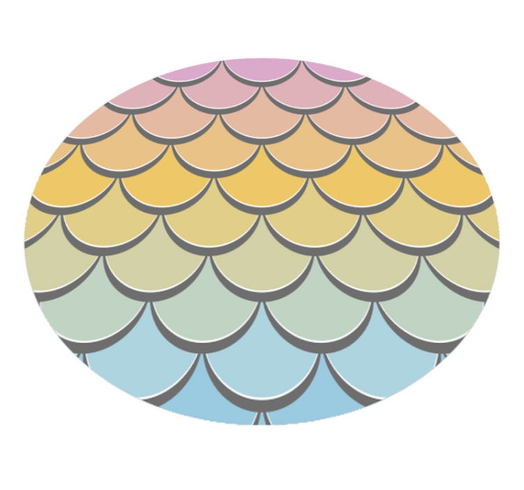 乙烯基地毯 五颜六色的鱼鳞 - TenStickers