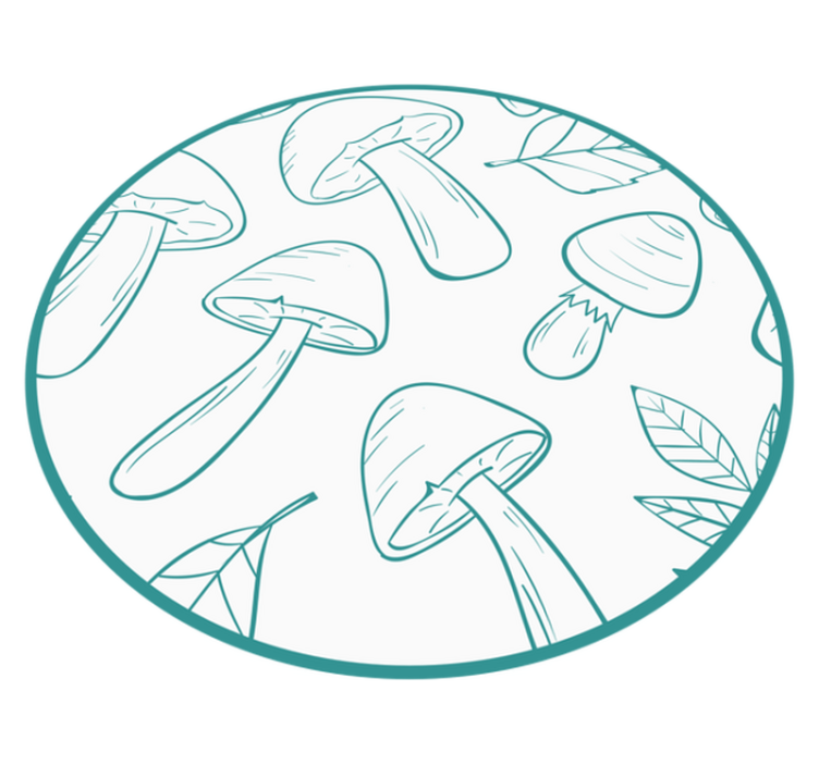 乙烯基地毯特性蘑菇叶子图案 - TenStickers