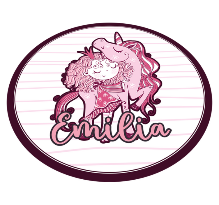 乙烯基地毯名称可爱独角兽双人组合 - TenStickers