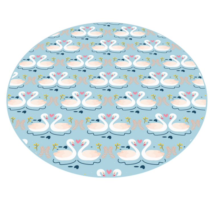 乙烯基地毯动物 迷人的天鹅图案 - TenStickers