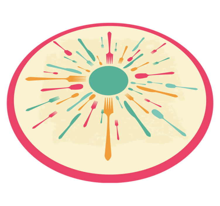 乙烯基厨房地毯色彩缤纷的餐具爆发 - TenStickers