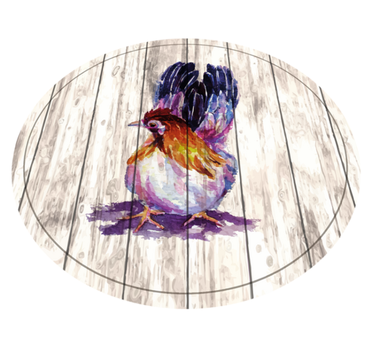 乙烯基地毯动物印花迷人的彩色鸡 - TenStickers