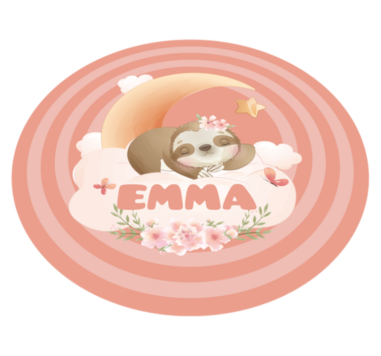 乙烯基地毯名称可爱树懒设计 - TenStickers