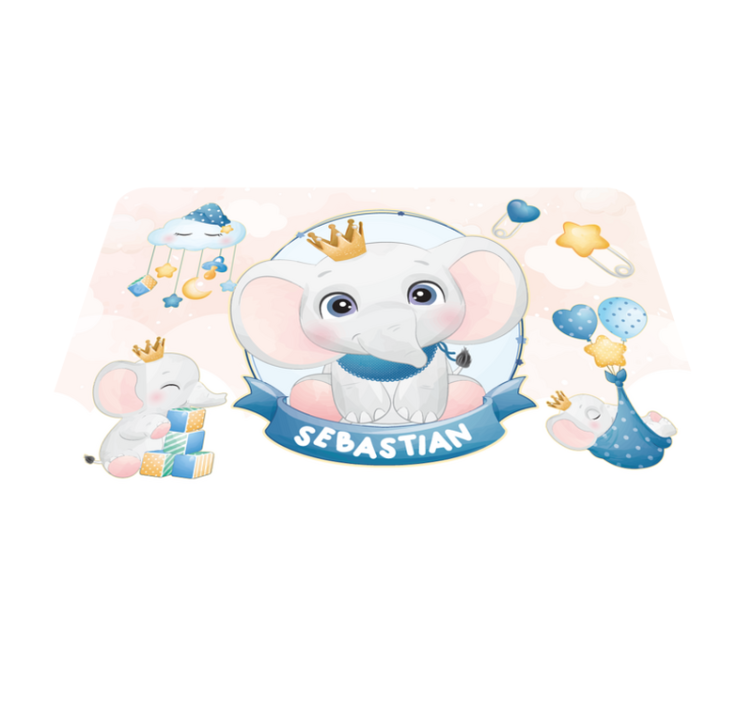 乙烯基地毯名称 冠冕大象游戏垫 - TenStickers