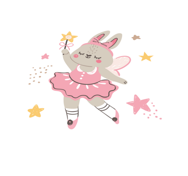 乙烯基地毯 儿童 跳舞兔子与魔杖 - TenStickers