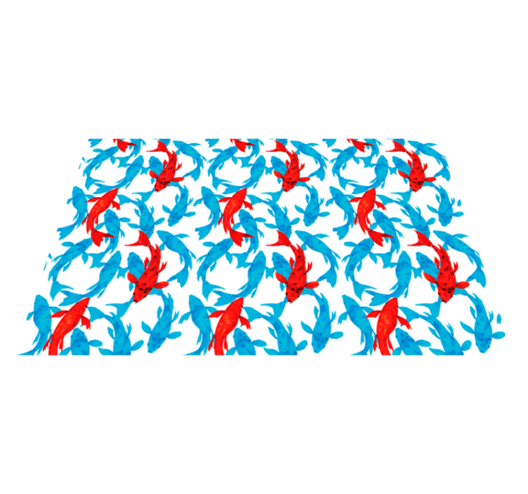 乙烯基地毯浴室色彩斑斓的锦鲤 - TenStickers