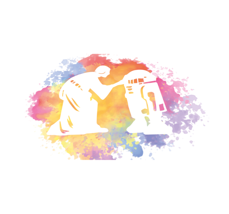 宇宙女孩颜色明亮的拼贴青少年乙烯基地毯 - TenStickers