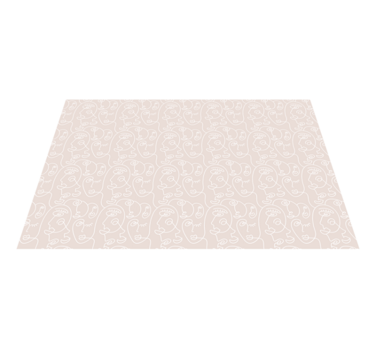 乙烯基地毯简约线条面孔设计 - TenStickers