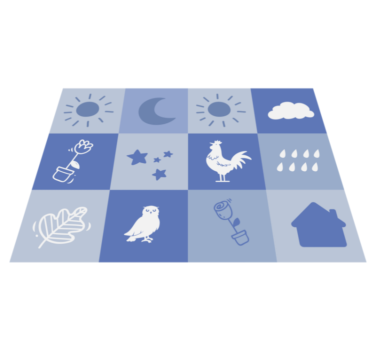 乙烯基地毯 儿童 幼儿园棋盘 - TenStickers