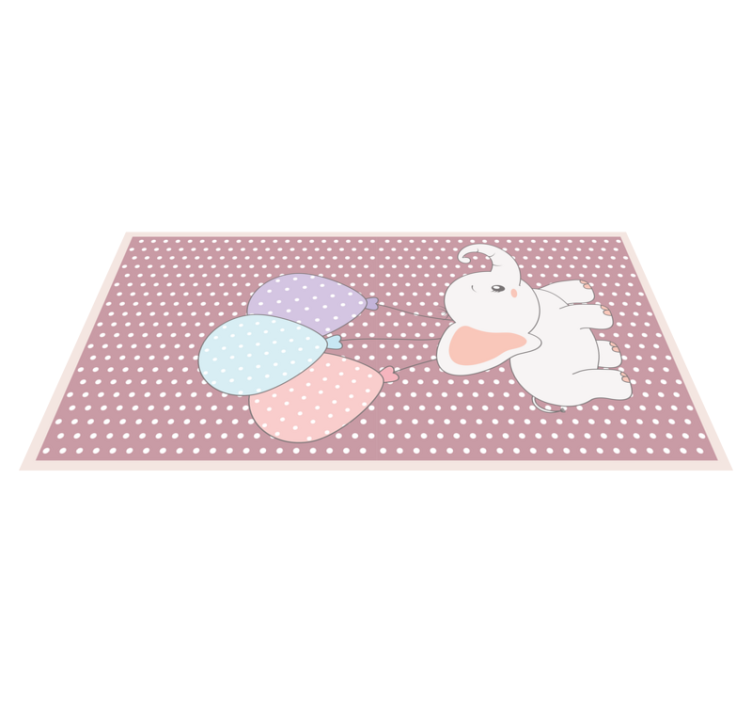 乙烯基地毯托儿所 大象玩气球 - TenStickers