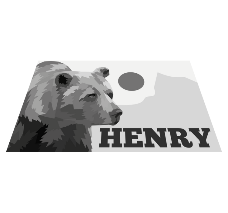 乙烯基地毯名称 可定制的熊 - TenStickers