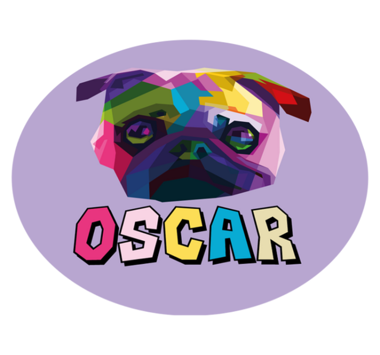 乙烯基地毯名称 几何犬插图 - TenStickers