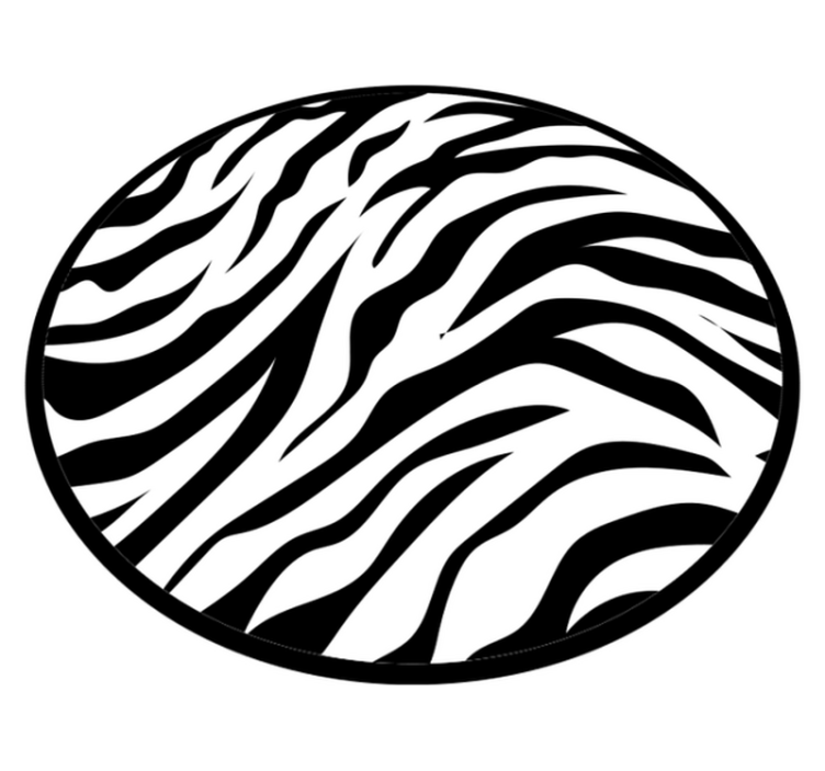 乙烯基地毯动物印花 zebra Stripe Circular Design - TenStickers