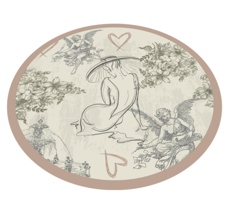 复古法式浪漫图案地毯 - TenStickers