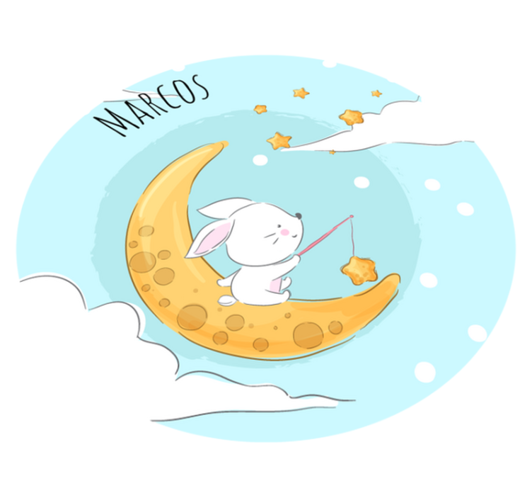 乙烯基地毯名称 月光下钓鱼 - TenStickers