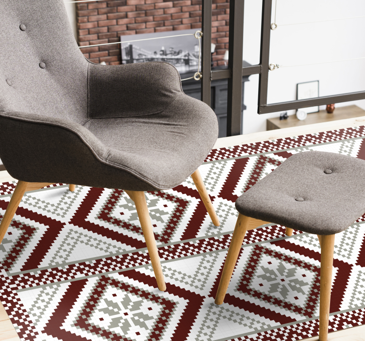 乙烯基地毯镶嵌复杂几何图案 - TenStickers