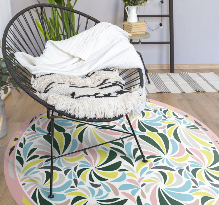 乙烯基地毯托儿所色彩缤纷的花卉漩涡 - TenStickers