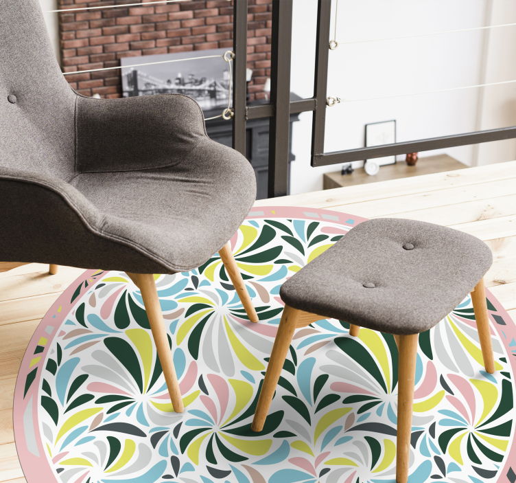 乙烯基地毯托儿所色彩缤纷的花卉漩涡 - TenStickers