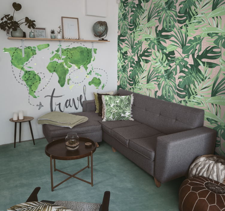 大理石乙烯基地毯柔和青色调 - TenStickers