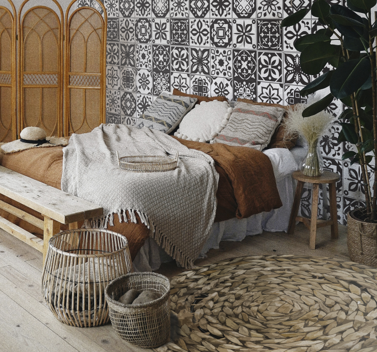 乙烯基地毯质地 圆形编织 - TenStickers