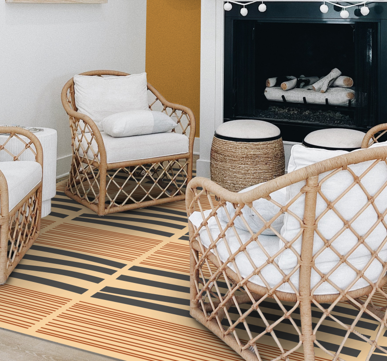 卧室乙烯基地毯展现分层条纹优雅 - TenStickers