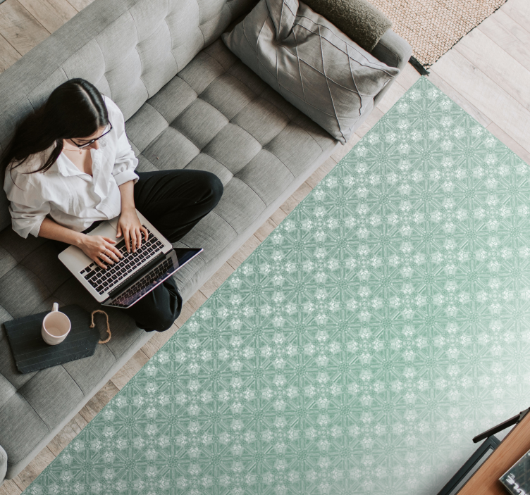 卧室乙烯基地毯薄荷绿图案 - TenStickers