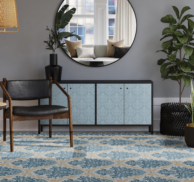 乙烯基地毯入口大厅优雅花卉巴洛克 - TenStickers