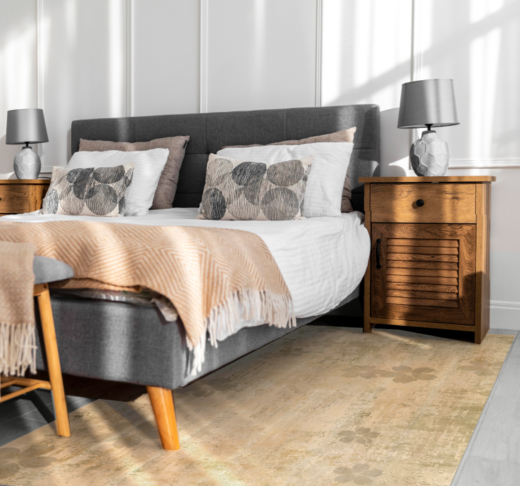 乙烯基地毯客厅细腻花卉优雅 - TenStickers