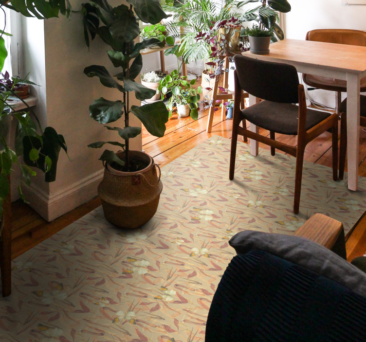 乙烯基地毯客厅花卉图案套装 - TenStickers