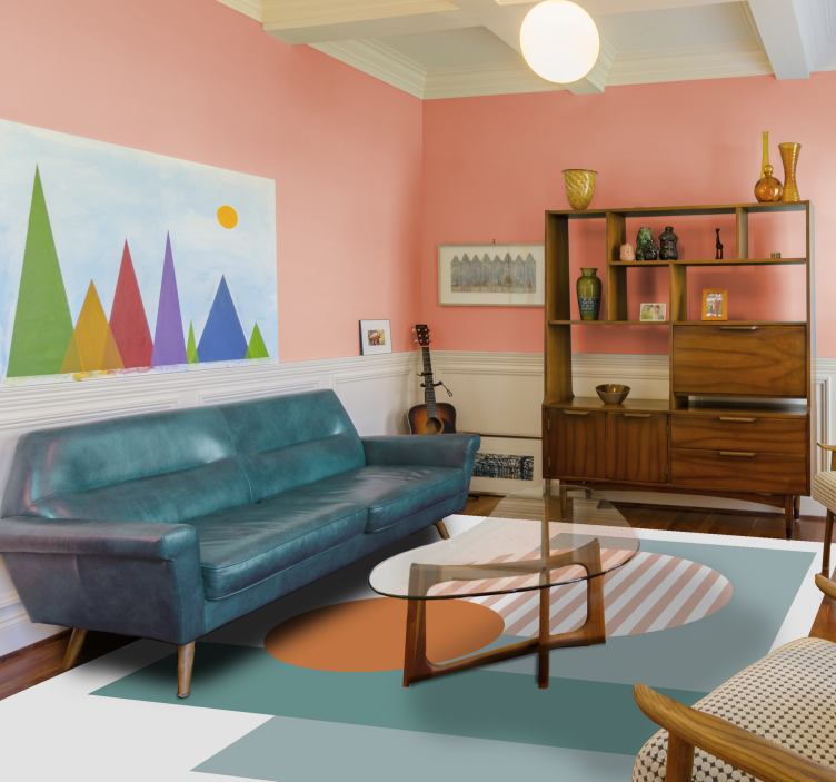 乙烯基地毯阳光几何圆形设计 - TenStickers