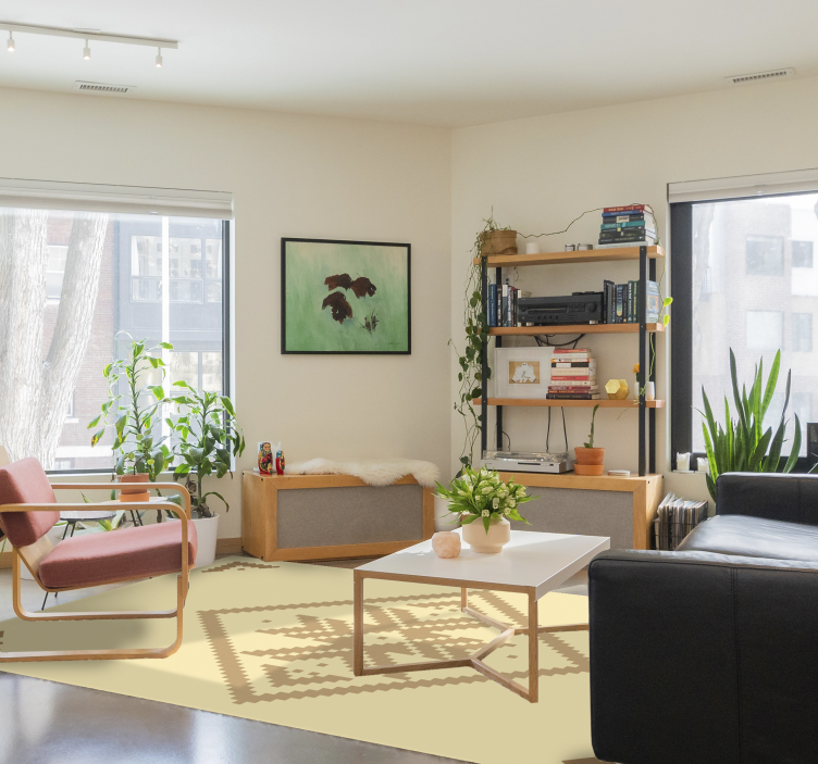 乙烯基地毯客厅优雅几何对比 - TenStickers