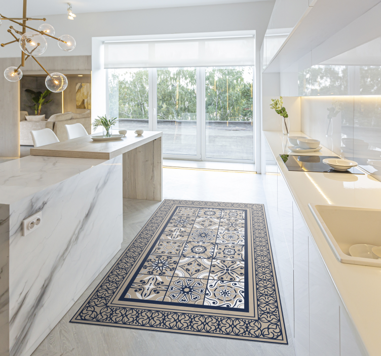 乙烯基地毯搭配棕色复古瓷砖 - TenStickers