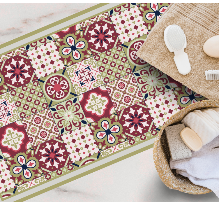 乙烯基地毯浴室 色彩鲜艳的图案 - TenStickers