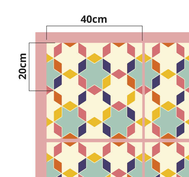 乙烯基地毯几何 彩色镶嵌 - TenStickers