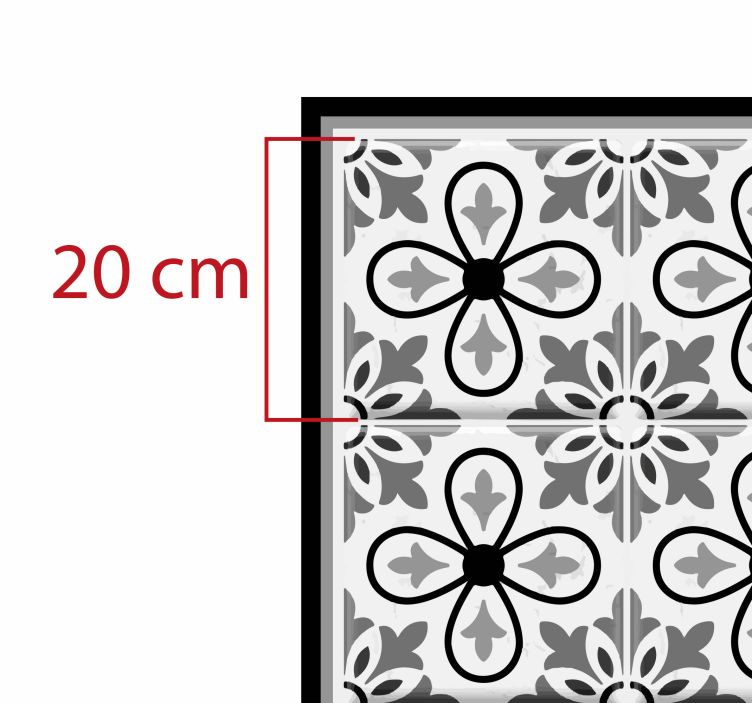 葡萄牙黑白厨房地砖 - TenStickers