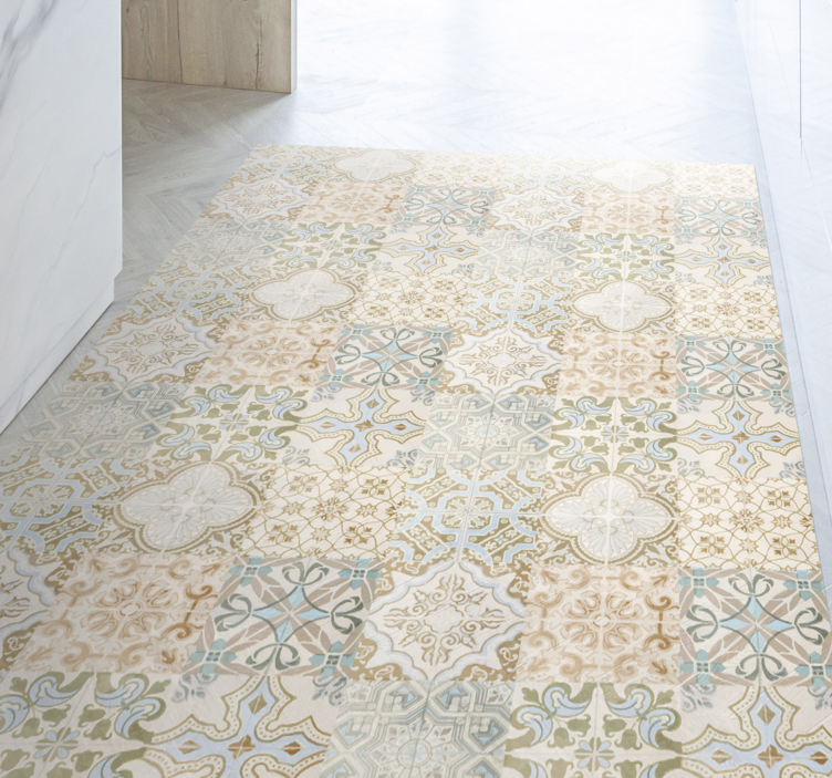 乙烯基地毯镶嵌精致瓷砖排列 - TenStickers