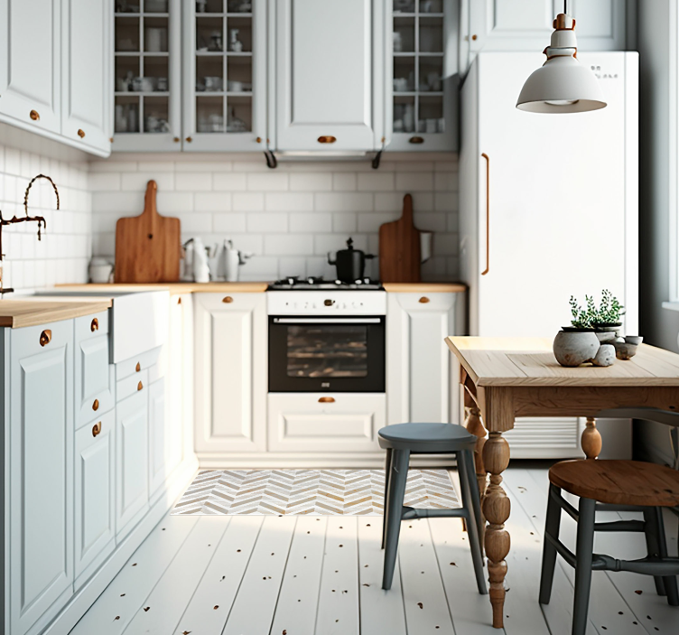 白色哑光大理石厨房石材地砖 - TenStickers