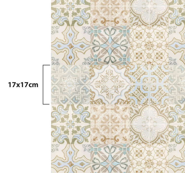 乙烯基地毯镶嵌精致瓷砖排列 - TenStickers