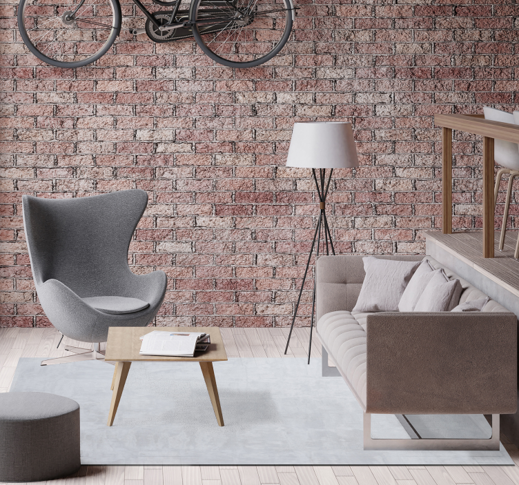 乙烯基地毯客厅 浅灰色混凝土浅灰色混凝土 - TenStickers