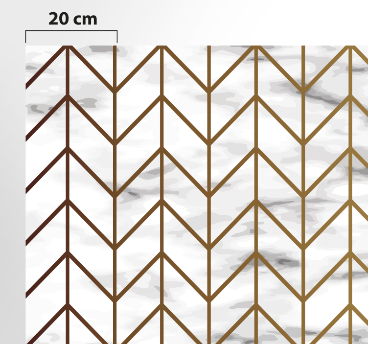 几何金色和大理石厨房乙烯基地毯 - TenStickers