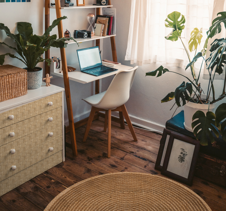 乙烯基地毯 环形麻纤维纹理 - TenStickers