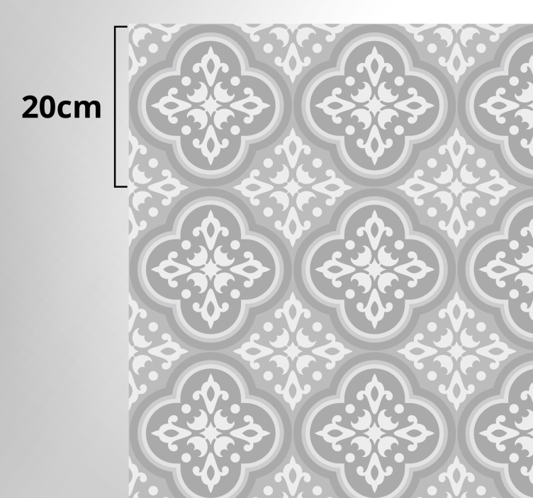 乙烯基厨房地毯 灰色液压瓷砖 - TenStickers