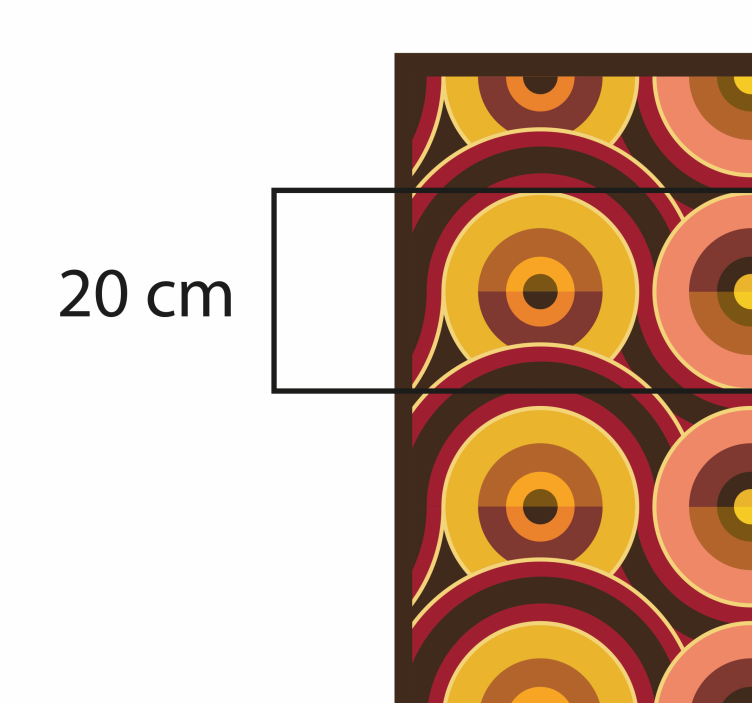 乙烯基复古地毯，鲜艳棕色圆圈 - TenStickers