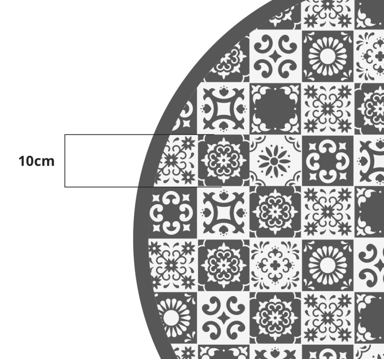圆形乙烯基地毯 灰色伊比利亚瓷砖 - TenStickers