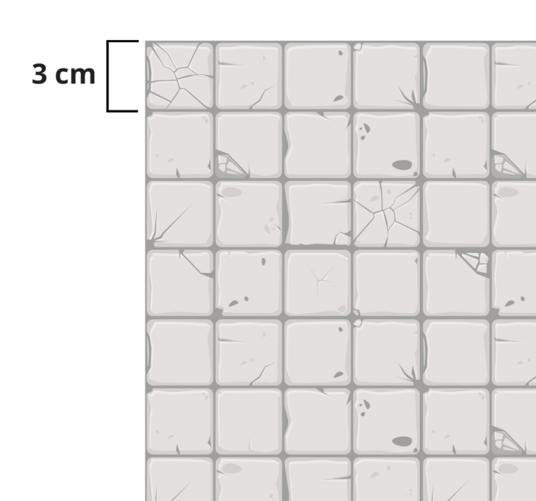乙烯基地毯适合浅灰色老化瓷砖 - TenStickers